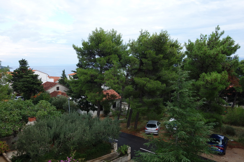 Utsikt från lägenheten på Villa Jasmin i Bol.