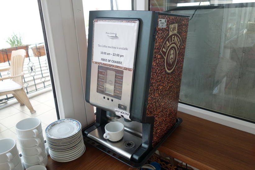 Gratis kaffe på terassen på Marmara guesthouse, Sultanahmet, Istanbul.