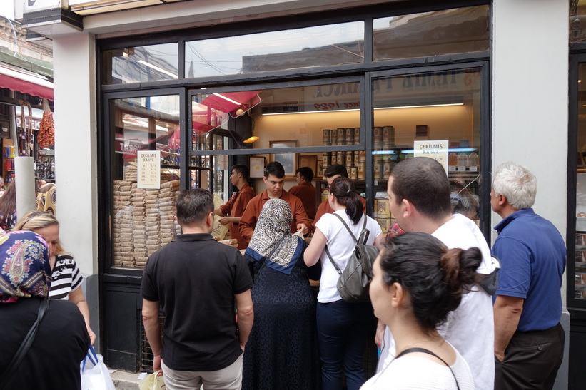 Kaffeförsäljning, Spice Bazaar, Istanbul.