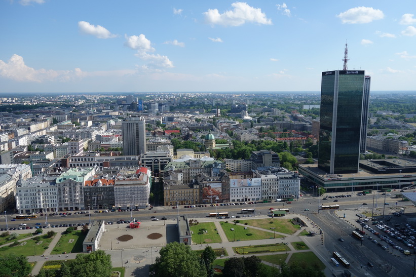 Utsikt från 30:e våningen, Palace of Culture and Science, Warszawa.