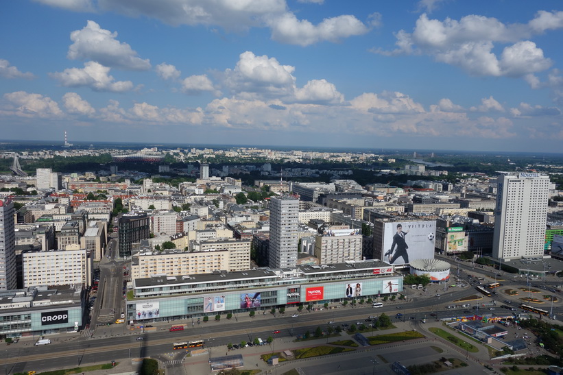 Utsikt från 30:e våningen, Palace of Culture and Science, Warszawa.