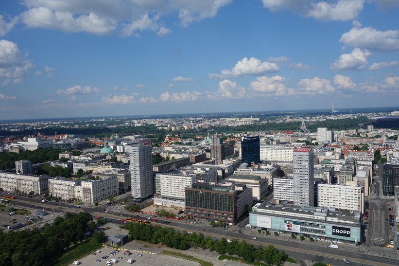 Utsikt från 30:e våningen, Palace of Culture and Science, Warszawa.