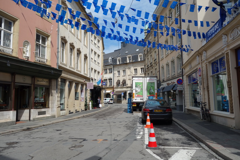Gatuscen i Luxemburg city.