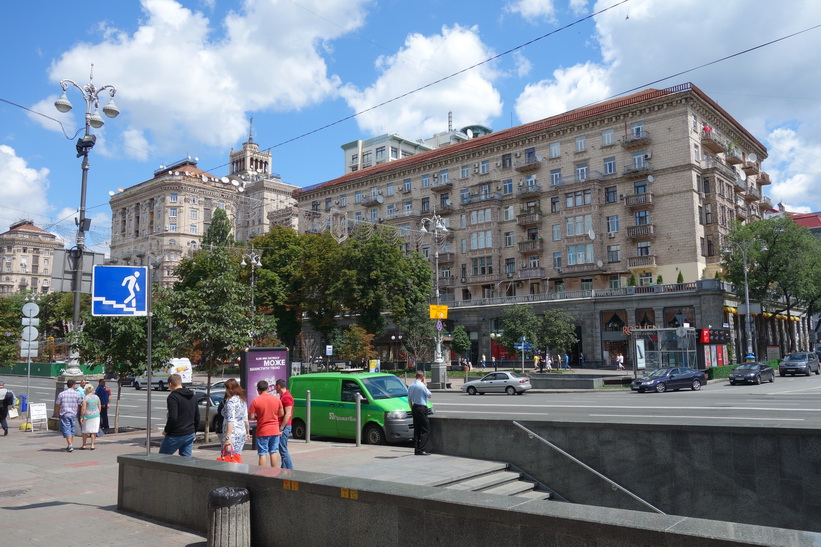 Arkitektur längs gatan Khreschatyk, Kyiv.