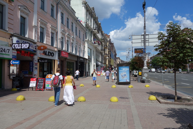 Arkitektur längs gatan Khreschatyk, Kyiv.