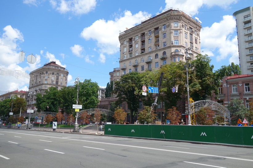 Arkitektur längs gatan Khreschatyk, Kyiv.