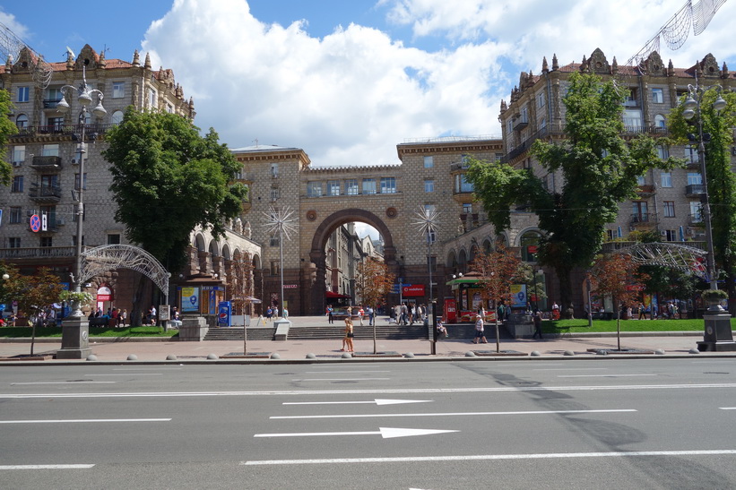 Arkitektur längs gatan Khreschatyk, Kyiv.