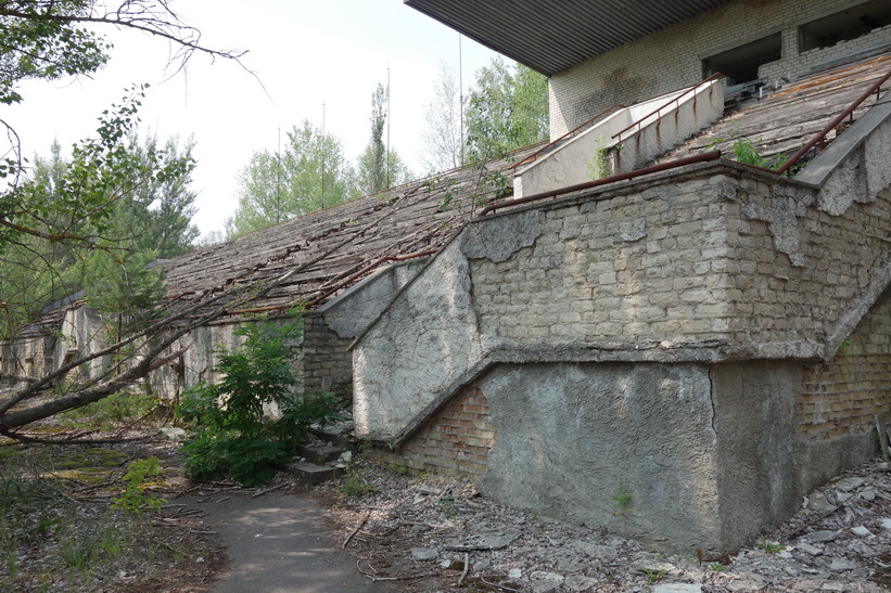 Del av fotbollsarenans läktare, Pripyat.
