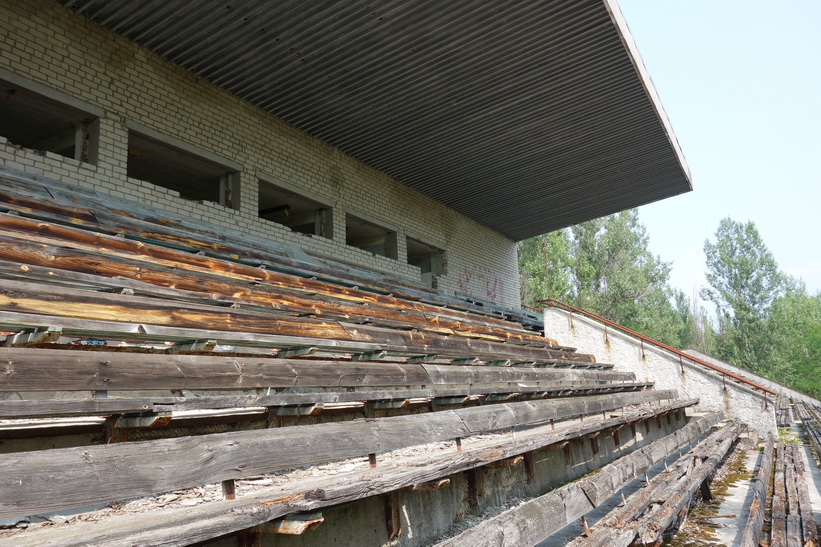 Del av fotbollsarenans läktare, Pripyat.