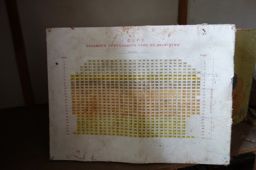 Layout för teatern i det kulturella centret i Pripyat.