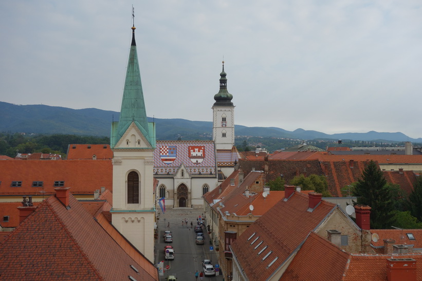 Sankt Markus kyrka från Lotrščaktornet, Zagreb.