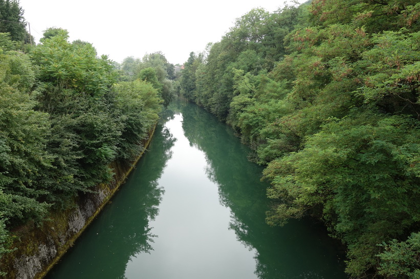 Floden Ljubljanica i centrala Ljubljana.