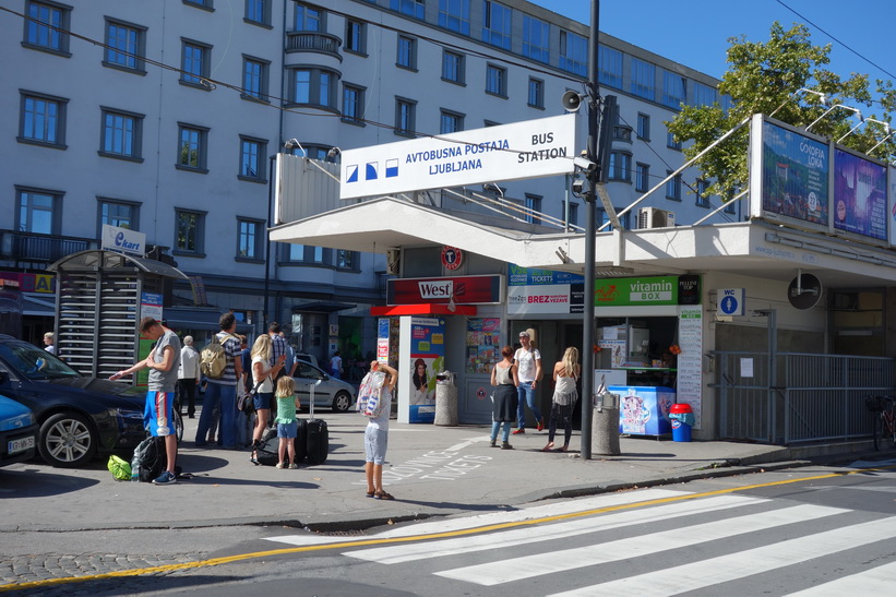 Busstationen i Ljubljana.