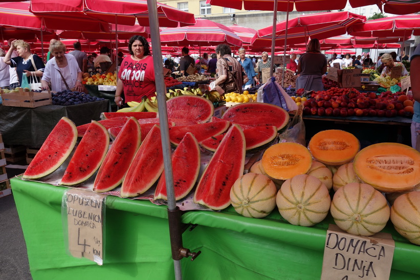 Dolac-marknaden, Zagreb.