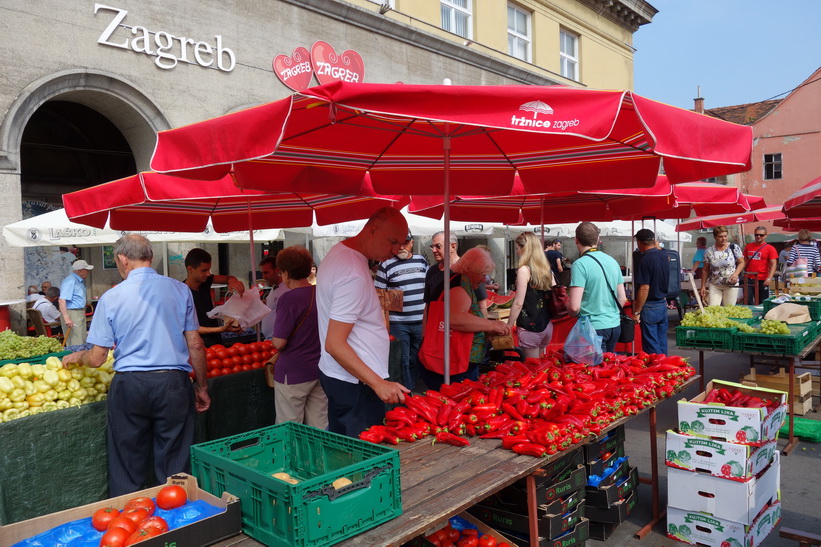 Dolac-marknaden, Zagreb.