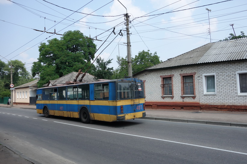 Gammal trådbuss i Tjernihiv.