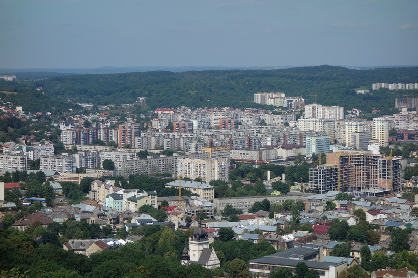 Utsikten från toppen av Castle Hill, Lviv.