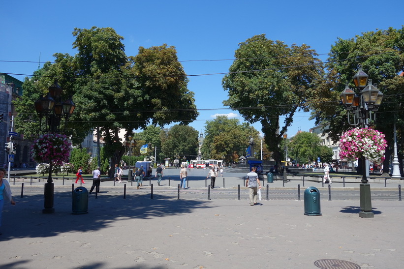 Parkområdet vid Sovbody avenue, gamla staden i Lviv.