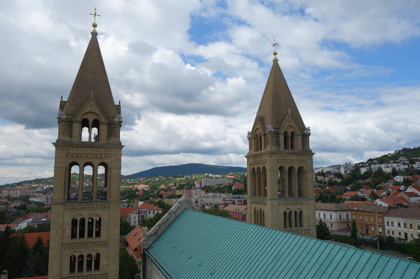 Utsikten från klocktornet, Basilica of St Peter, Pécs.