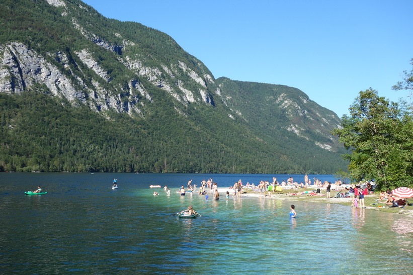 Badplats i Ukanc, Lake Bohinj.