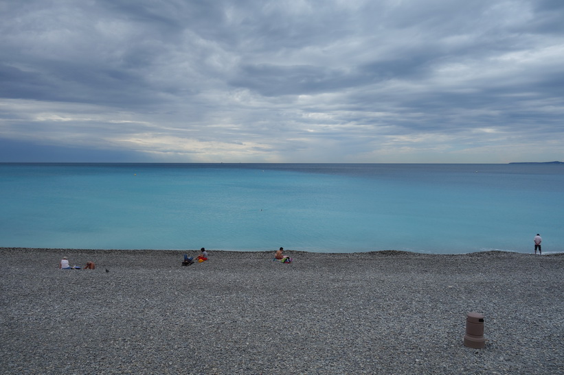 Stranden i centrala Nice.