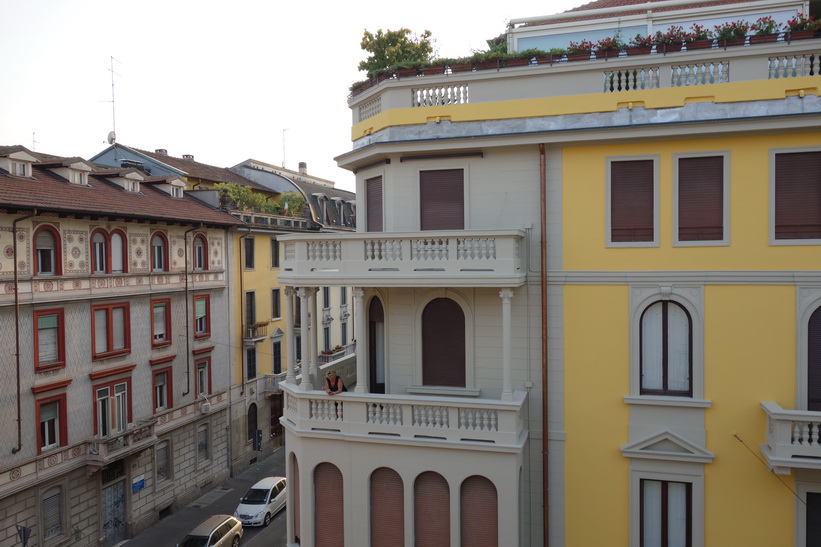 Utsikten från rummet på Malta Hotel i Milano.