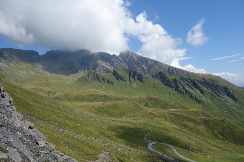 Vandringen från First upp mot Schwarzhorn (2928 m.ö.h.).