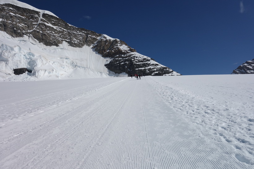 Vy under promenaden från Jungfraujoch till Mönchsjochhütte.