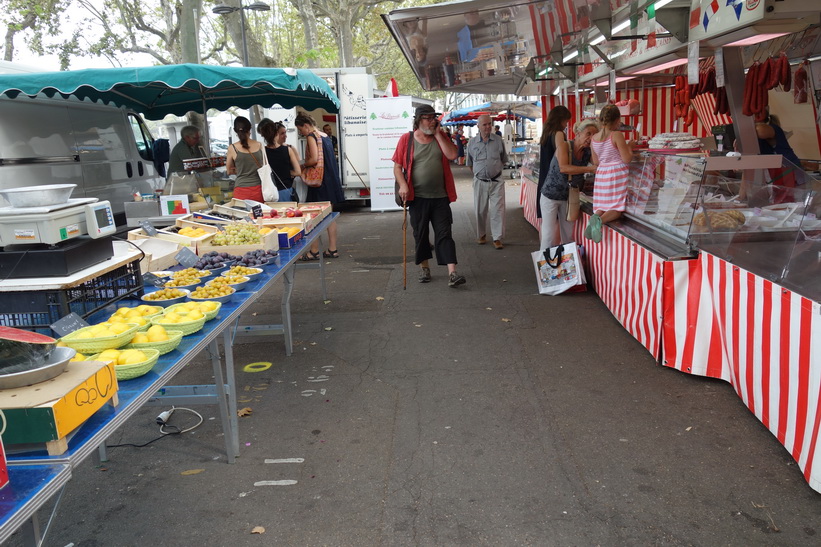 Marknad vid floden Saône, Lyon.