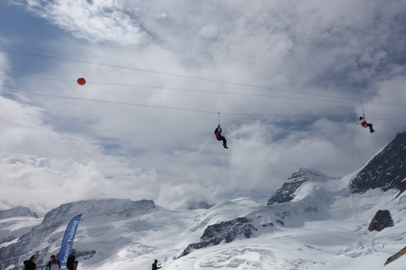 Zipline vid Jungfraujoch.