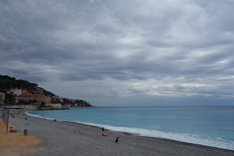 Stranden i centrala Nice.