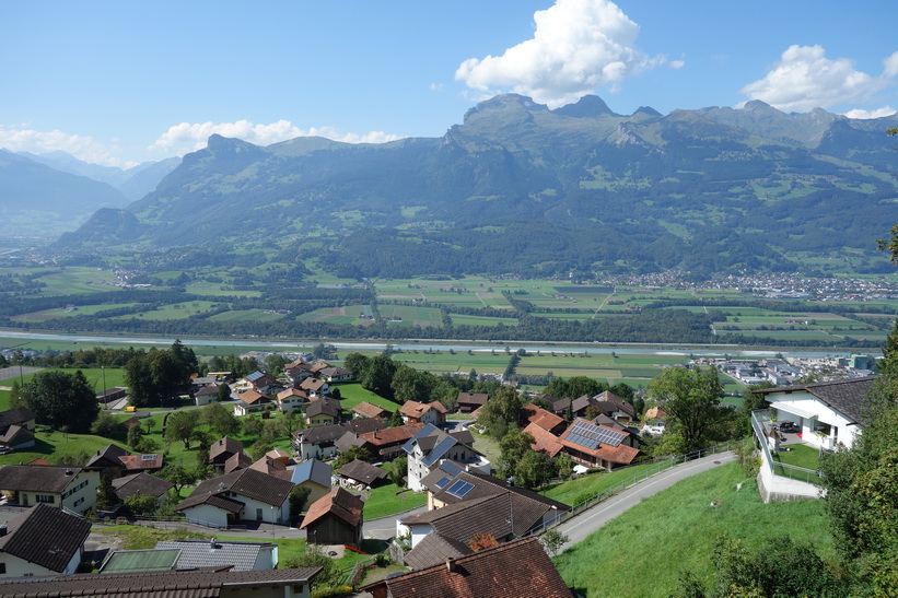 Utsikten från Triesenberg, Liechtenstein.