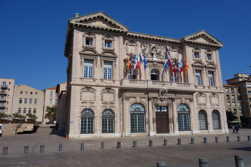 Hôtel de Ville, längs gatan Quai du port vid hamnen, Marseille.