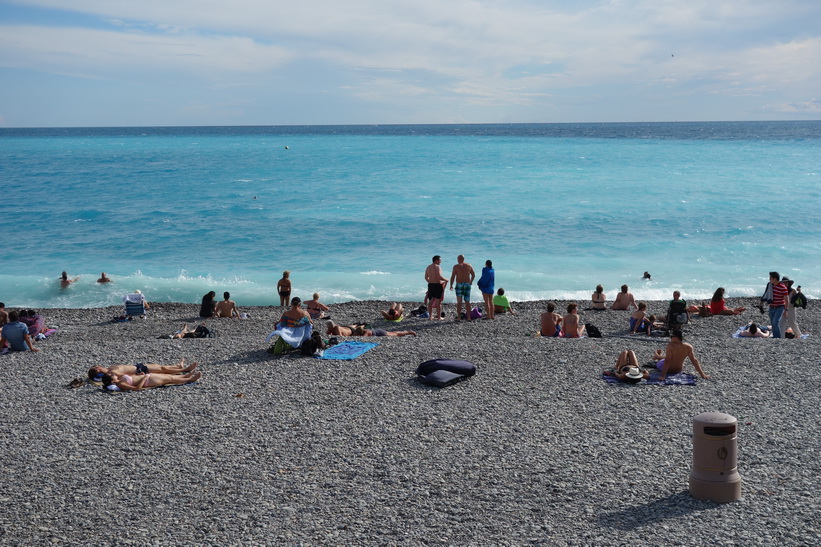 Stranden i centrala Nice.