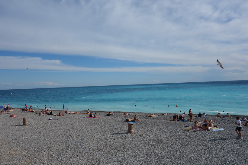 Stranden i centrala Nice.
