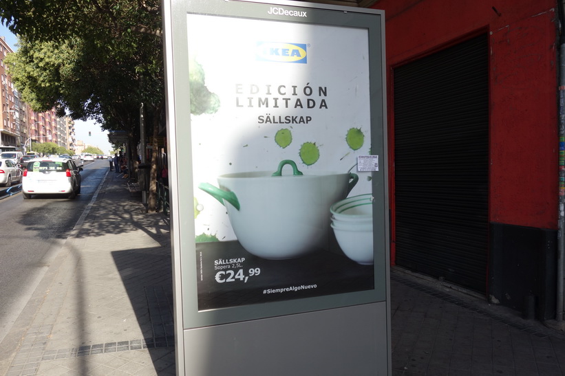 IKEA-reklam i centrala Madrid.