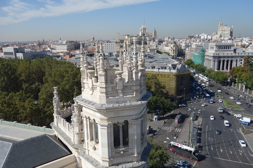 Utsikt från Palacio de Cibeles, Madrid.