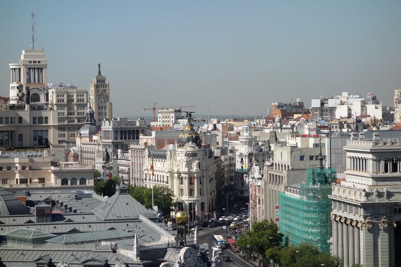 Utsikt från Palacio de Cibeles, Madrid.