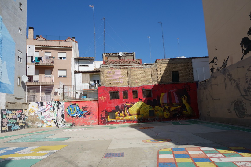 Gatuscen i gamla staden, Zaragoza.