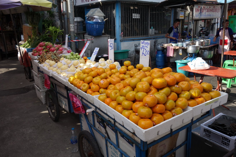 Fruktmarknad i Chinatown, Bangkok.