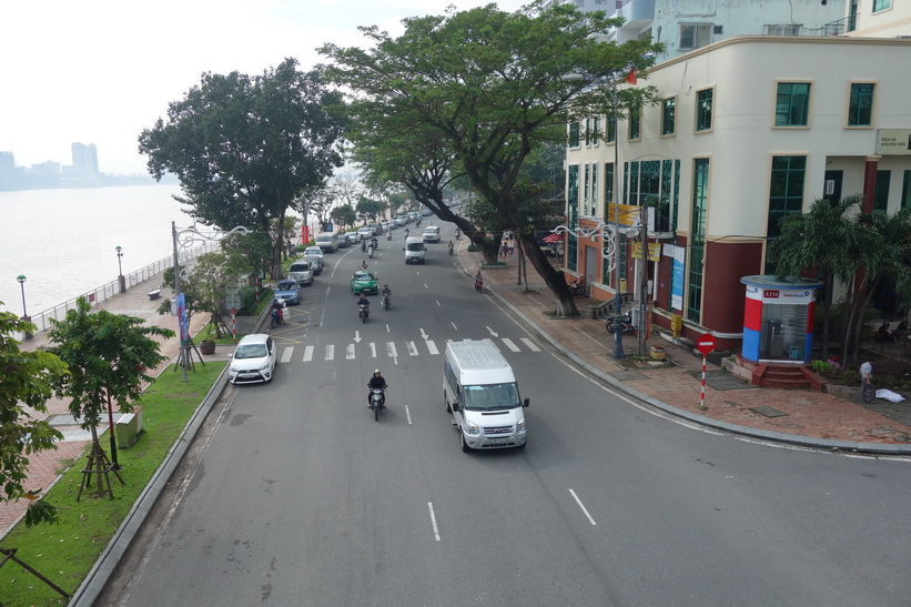 Vy från Hàn River Bridge, Da Nang.